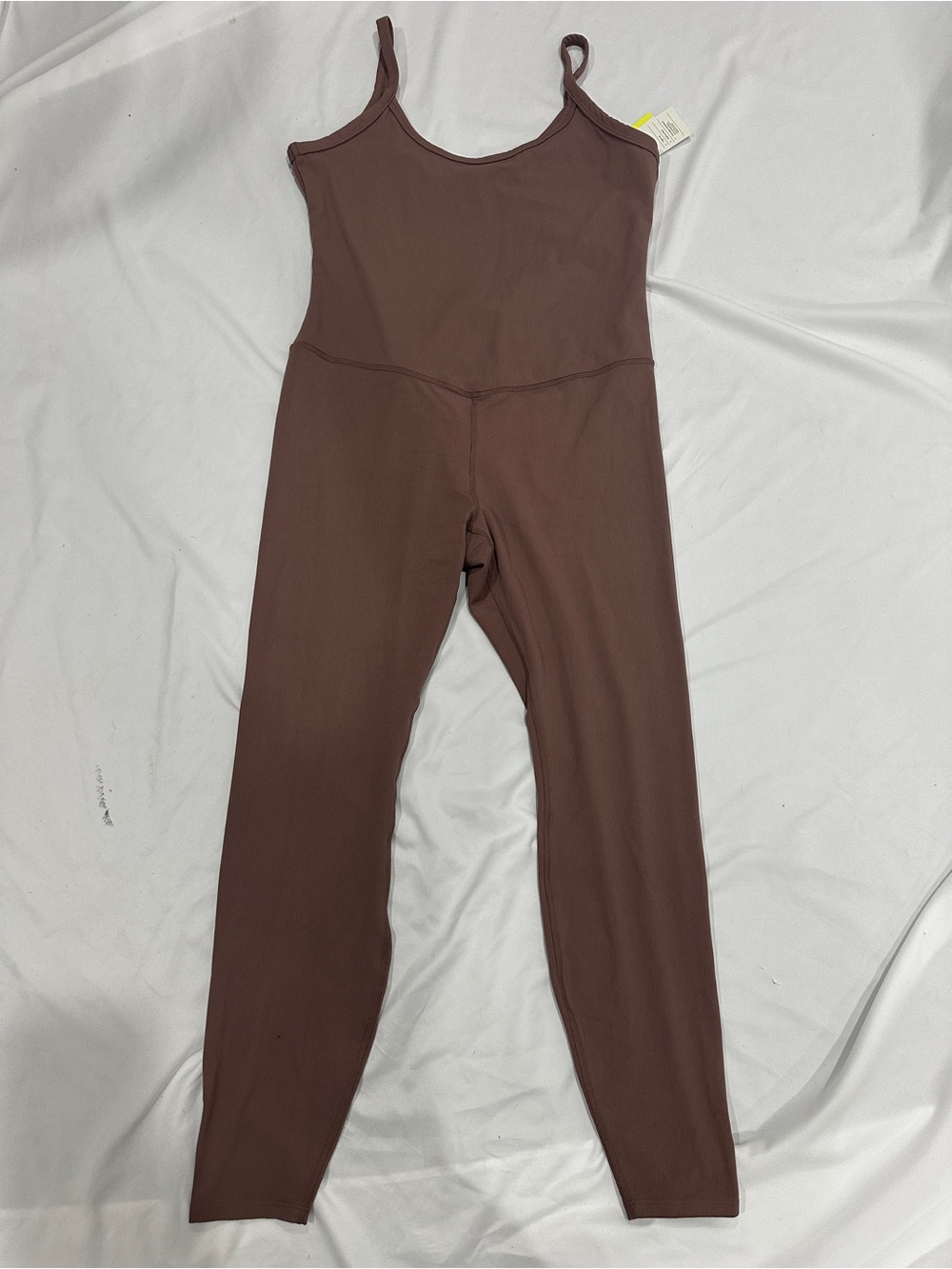 All In Motion Womens XL Brown Ribbed Full Length Jumpsuit Bodysuit Activewear
